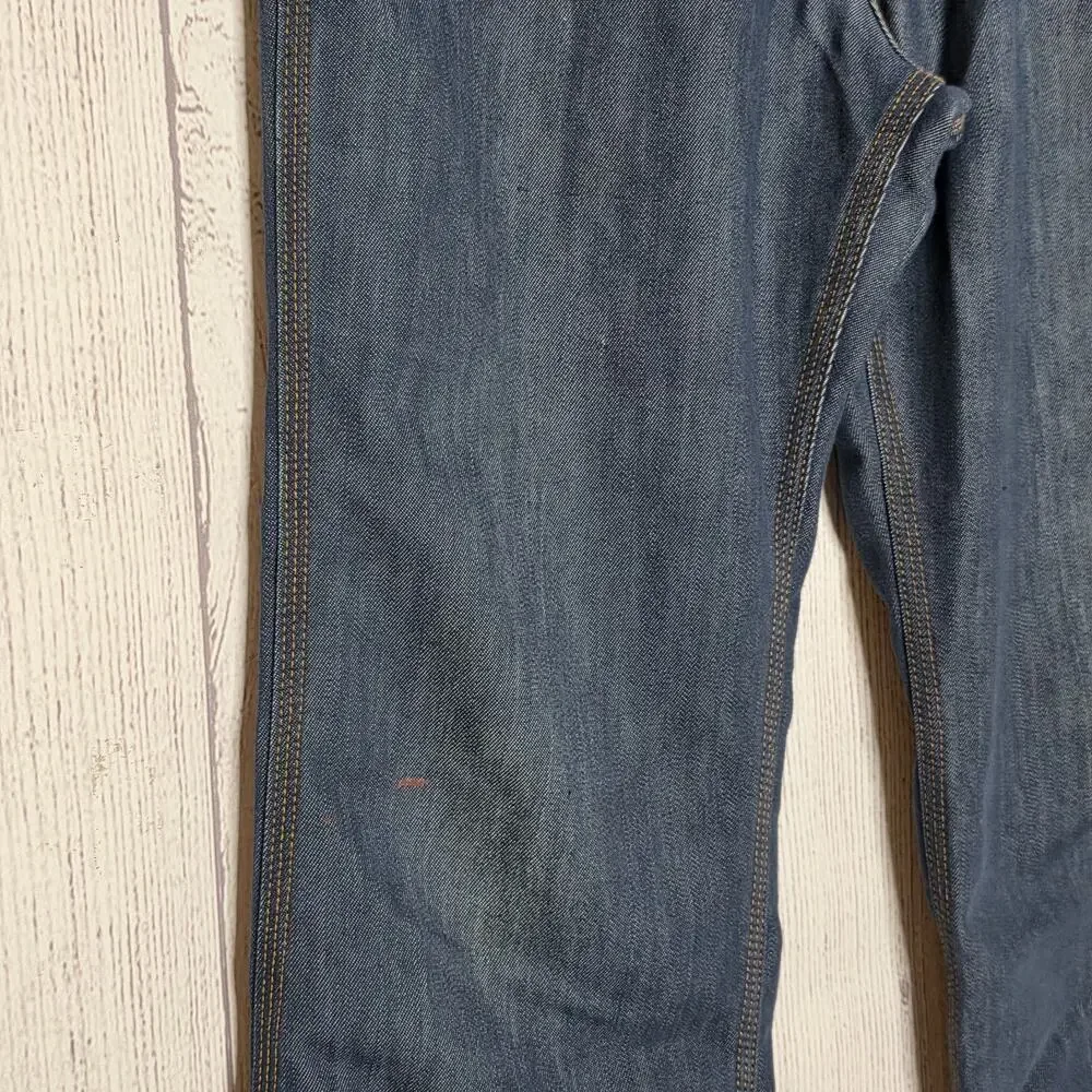 Vintage Levi’s For Men Orange Tab Jeans 34x29 Dark Wash Straight Leg Distressed